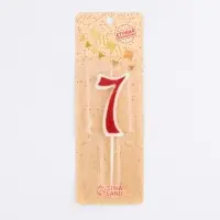 Свеча в торт на шпажке &laquo;Рубиновая коллекция&raquo;, цифра 7, 5.2 см, рубиновая