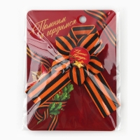 Лента с цветком на День Победы &laquo;Помним и гордимся&raquo;, 25 х 2,5 см