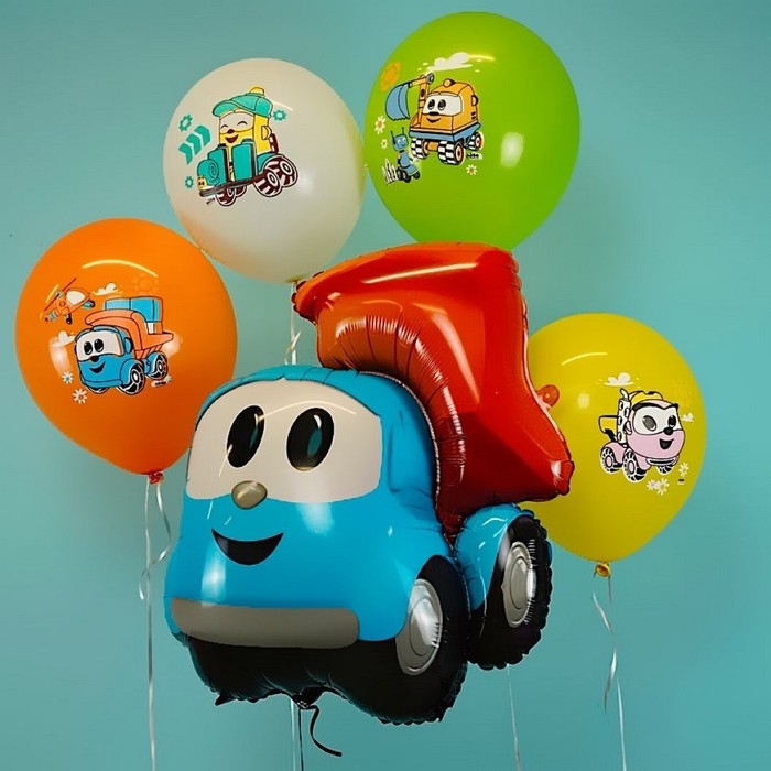 Шар фольгированный 28" &laquo;Грузовичок Лёва&raquo;, фигура, инд. упаковка