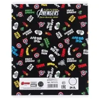 Тетрадь в линейку 24 листа, 5 видов МИКС, частичный уф-лак, обложка мелованный картон, &laquo;Мстители&raquo;