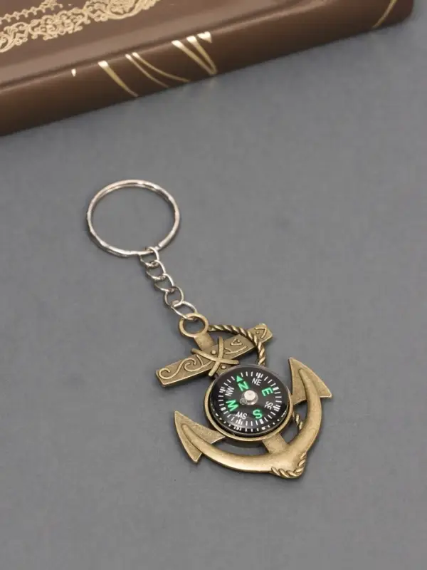 Брелок металл "Якорь с компасом" 5,8х4х0,8 см