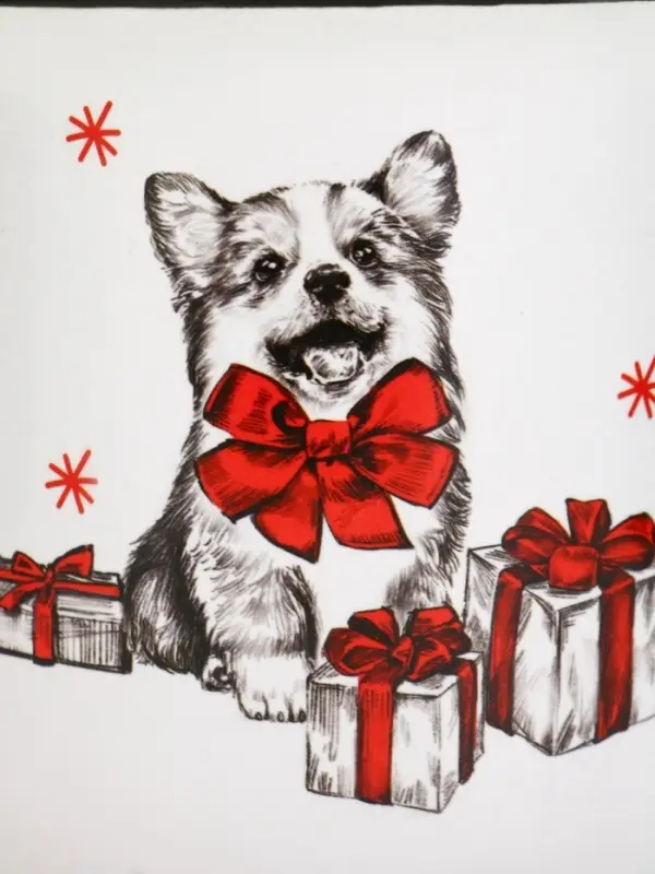 Кружка керамическая, новогодняя &laquo;Корги&raquo;, 450 мл