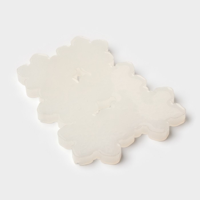 Силиконовый молд для леденцов и шоколада &laquo;Снежинки&raquo;, 17&times;10&times;0.8 см, d=5 см, d=4.5 см, цвет прозрачный