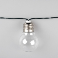 Гирлянда &laquo;Нить&raquo;, 2.7 м, с насадками в виде ламп, IP44, 10 LED, 8 режимов, солнечная батарея, тёмная нить, свечение тёплое белое