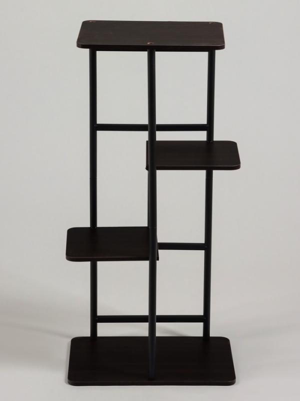 Подставка для цветов Greengo, 4 полки, 36 &times; 23 &times; 74 см, напольная, каркас металл, полки МДФ, чёрная