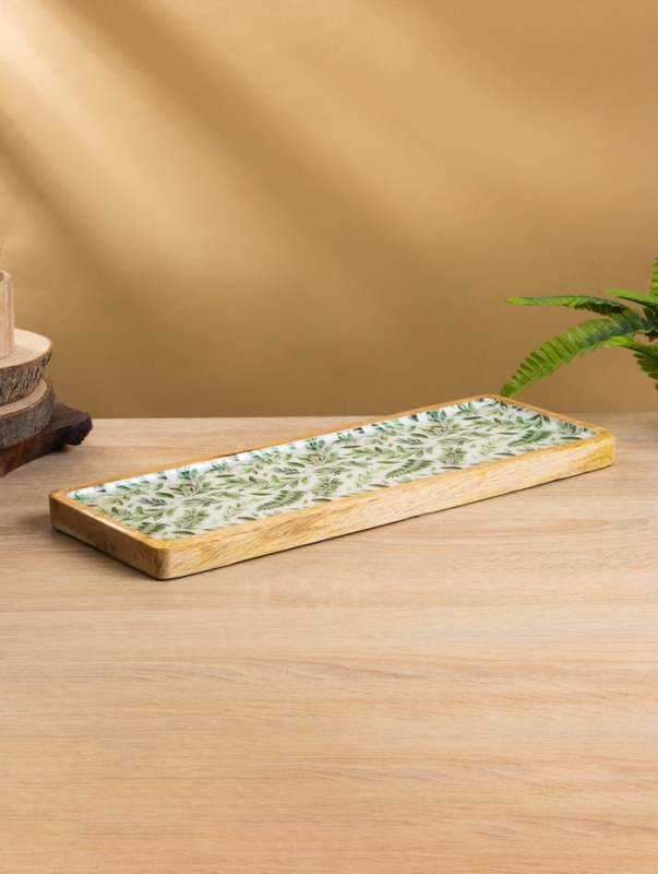 Блюдо прямоугольное "Оливковая ветвь" дерево манго 41х15 см