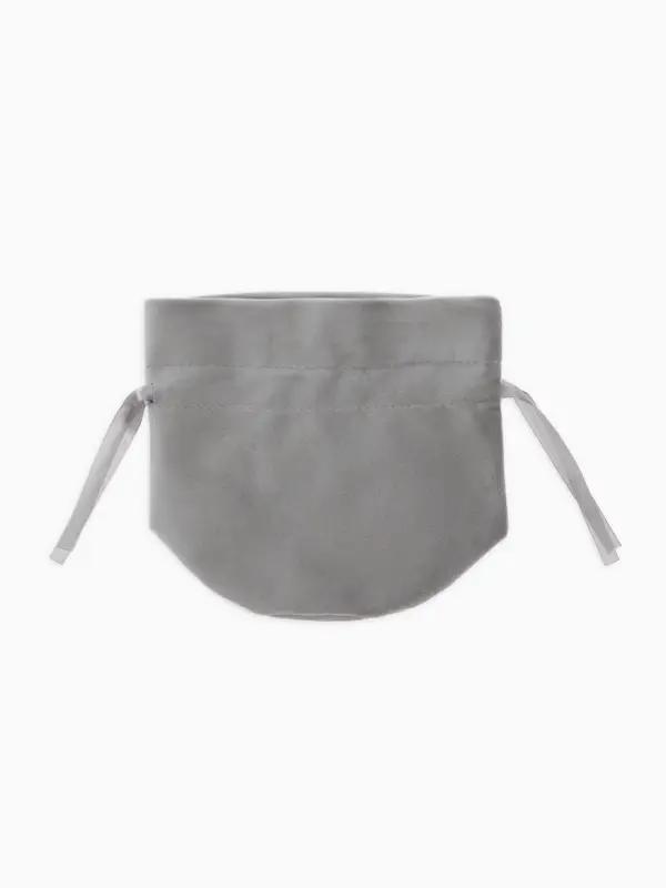 Мешочек бархатный с бусиной, 13х9 см, серый (фас. 10 шт)