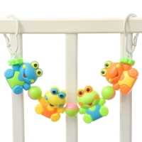 Растяжка на коляску/кроватку &laquo;Лягушата&raquo;, 4 игрушки, цвет МИКС, Крошка Я