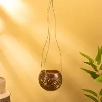 Подсвечник подвесной из кокоса, 9-12 см, коричневый