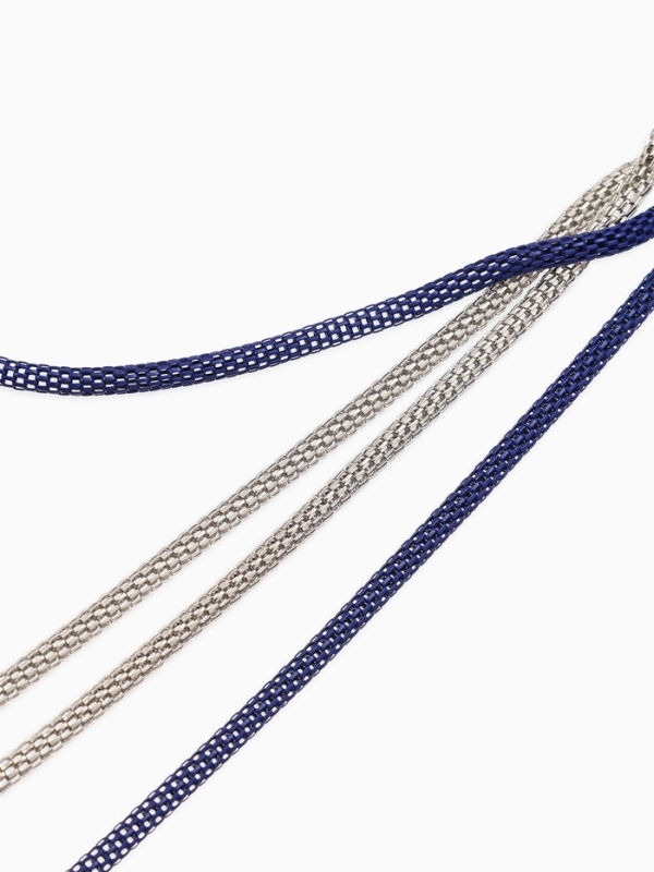 Бусы 2 нити &laquo;Трансформер&raquo; (несколько способов носки), цвет сине-серебряный, 118 см