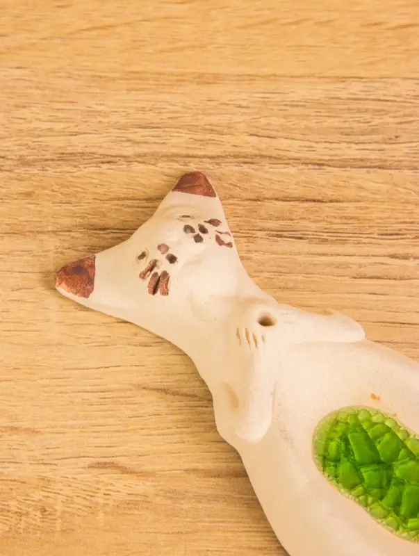 Подставка под благовония "Спящий кот" керамика, цв. бежевый, 11х4,5х1,5 см