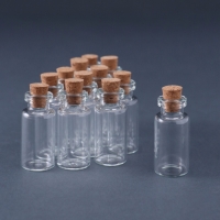 Бутылочка с пробкой, стекло, прозрачная 3 мл набор 12 шт 3,5х1,6х1,6 см Бутылочка с пробкой, стекло, прозрачная 3 мл набор 12 шт 3,5х1,6х1,6 см
