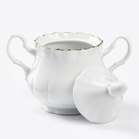 Сахарница фарфоровая с крышкой, 550 мл, цвет белый