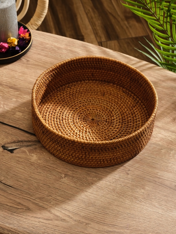 Корзина плетеная ротанг, 25х25х7 см