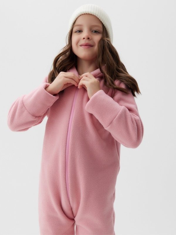 Комбинезон флисовый детский MINAKU: Fleece Soft, цвет розовый, рост 116 см