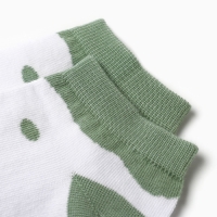 Носки женские укороченные "Медвежата", цвет белый/оливковый, р-р 23-25 Носки женские укороченные "Медвежата", цвет белый/оливковый, р-р 23-25