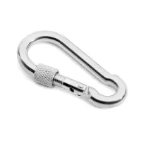 Карабин монтажный с фиксатором ТУНДРА krep, DIN5299D, 6&times;60 мм, оцинкованный, 1 шт.