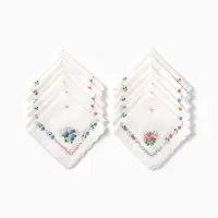 Платки носовые женские Экономь и Я "Полянка" 30*30 см, (набор 12 шт), рис. МИКС,100% пэ