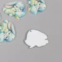 Декор для творчества акрил "Малыш зайка в пижамке засыпает" 2,9х3,4х0,3 см