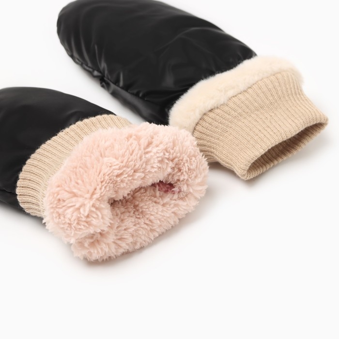 Варежки женские MINAKU, цвет черный, 25 см Варежки женские MINAKU, цвет черный, 25 см