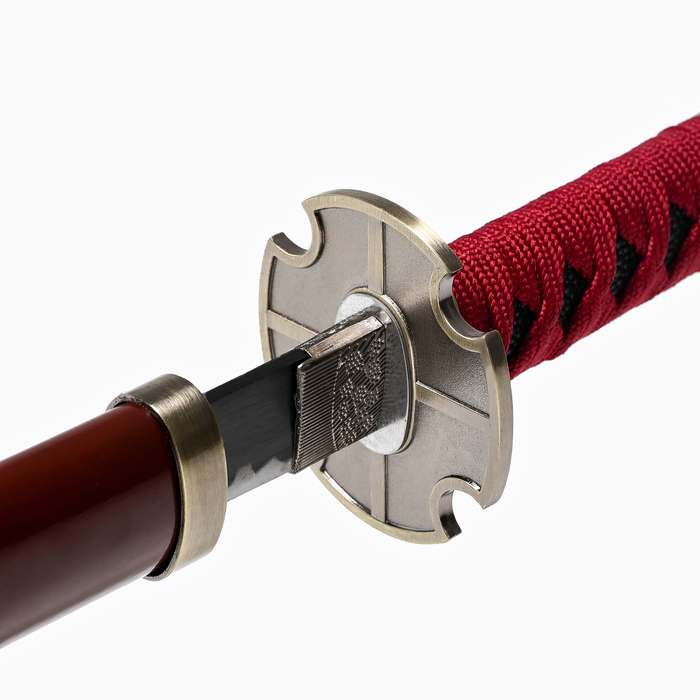 Сувенирное оружие &laquo;Катана на подставке&raquo;, чёрные ножны с иероглифами, 104см