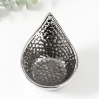 Подсвечник керамика на 1 свечу "Капля" d=5 см серебро 11х9х8 см Подсвечник керамика на 1 свечу "Капля" d=5 см серебро 11х9х8 см