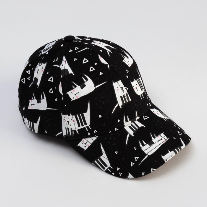 Кепка детская MINAKU Кепка детская MINAKU "Коты", цвет чёрный, р-р 50