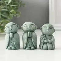 Сувенир песчаник "Буддийские монахи" набор 3 шт 3,2х3,5х6,2 см