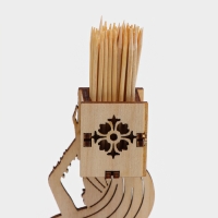 Салфетница деревянная &laquo;Индийская красавица&raquo;, с подставкой под зубочистки, 25&times;13&times;13 см