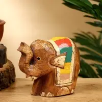 Сувенир "Слонёнок" дерево 11х5х9 см, цв. бежевый