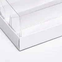 Кондитерская коробка складная под 2 эклера, белая, 9&times;13.5&times;7 см