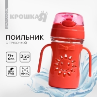 Поильник детский с силиконовой трубочкой &laquo;Солнышко&raquo;, 250 мл., с ручками, цвет МИКС
