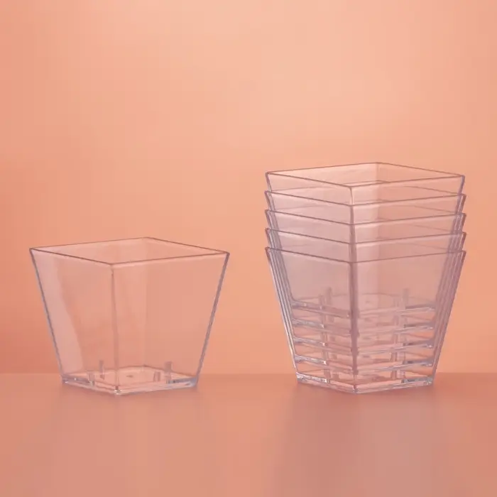 Форма пластиковая одноразовая для фуршета &laquo;Квадрат&raquo;, 60 мл, прозрачная