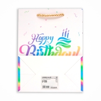 Пакет ламинированный голографический &laquo;С Днем Рождения!&raquo;, MS 18 &times; 23 &times; 10 см