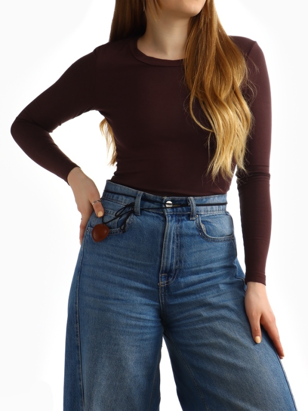 Портупея с кулоном &laquo;Сердечко&raquo; кожа, трансформер, коричневая, 150 см