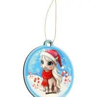 Подвеска новогодняя деревянная "Лошадка"