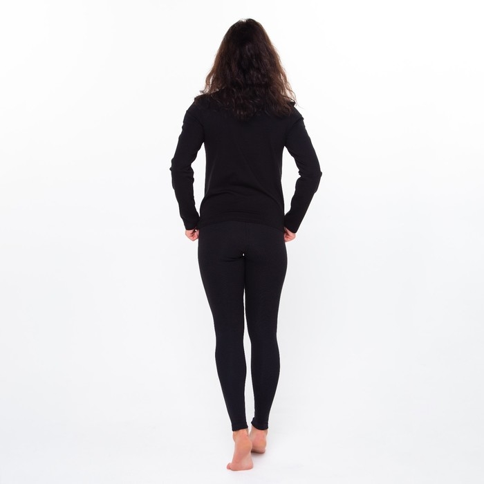 Термобельё женское (леггинсы), цвет чёрный, размер 46