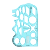 Линейка-трафарет, пластик, с транспортиром, для черчения фигур, МИКС Линейка-трафарет, пластик, с транспортиром, для черчения фигур, МИКС