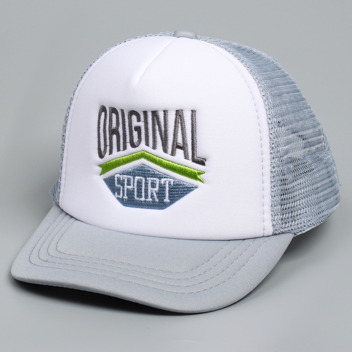 Кепка детская для мальчика с сеткой Sport, цвет серый, р-р 52-54, 5-7 лет Кепка детская для мальчика с сеткой Sport, цвет серый, р-р 52-54, 5-7 лет