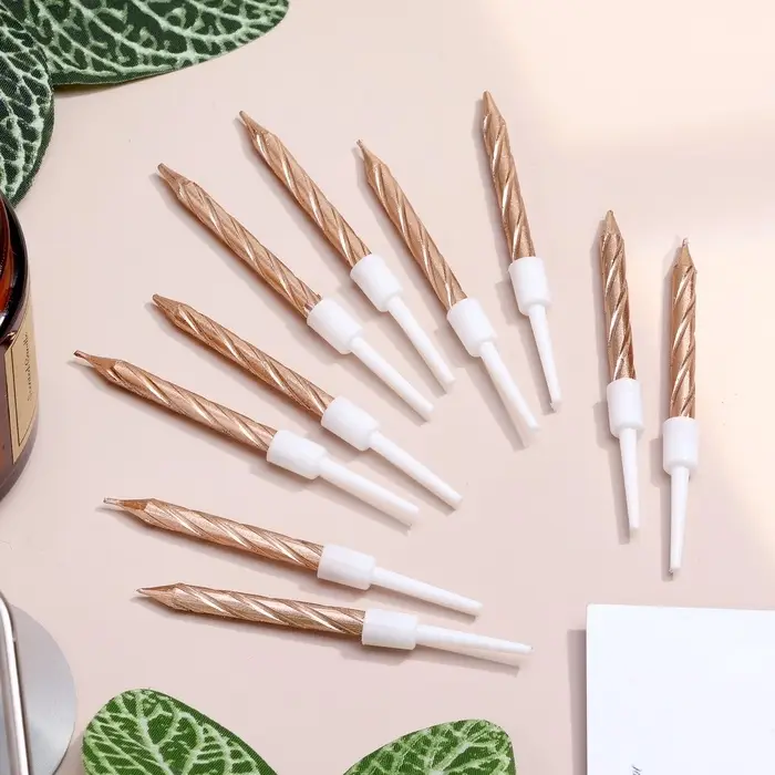 Свечи в торт &laquo;Спираль&raquo;, 10 шт., средние, 5 см, шампань