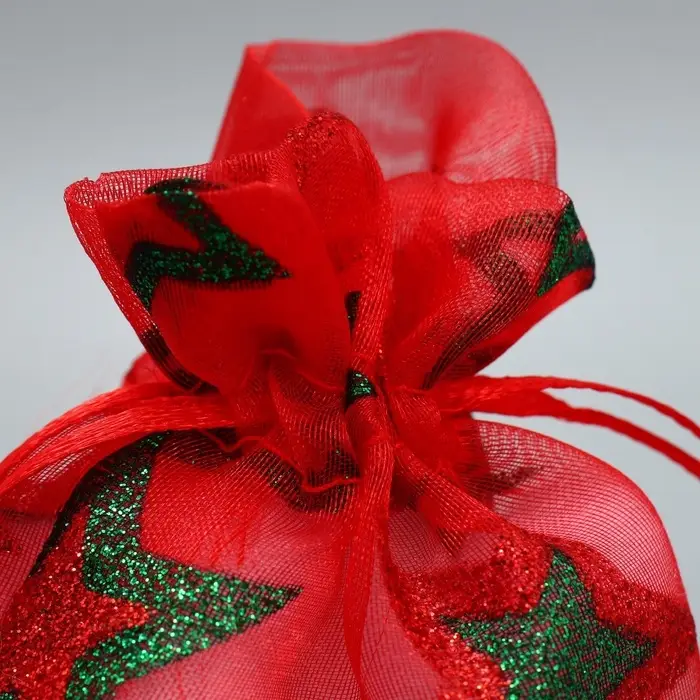 Мешочек подарочный органза &laquo;Звездочки&raquo;, 10 х 12 см +/- 1.5 см