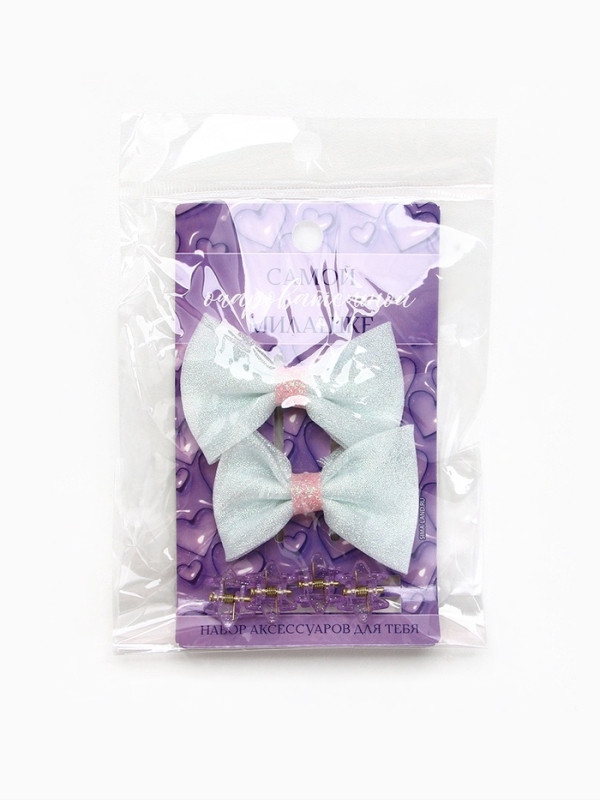 Бант для волос 2 шт, крабики &laquo;Милашке&raquo;, 8 х 12,5 см