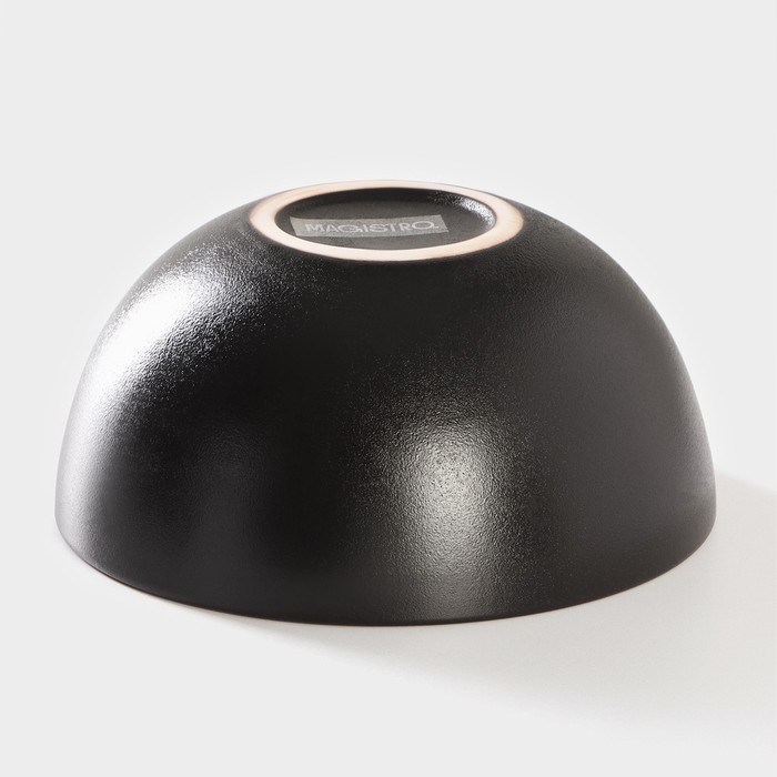 Миска фарфоровая на подставке из бамбука Magistro &laquo;Галактика&raquo;, 1,2 л, 18&times;18&times;8,5 см, цвет чёрный