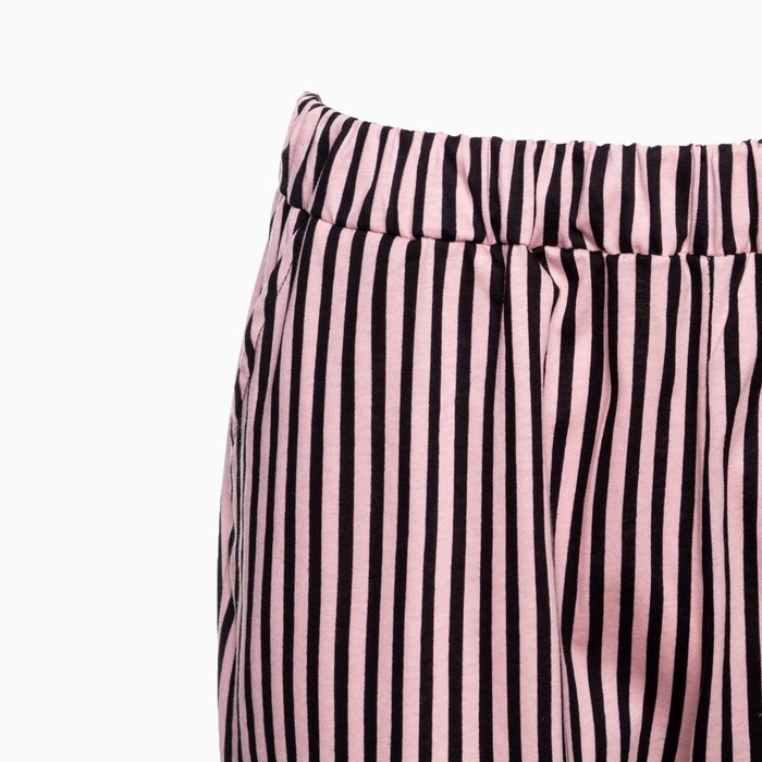 Костюм женский (футболка и брюки), цвет бежевый/ черный, размер 54