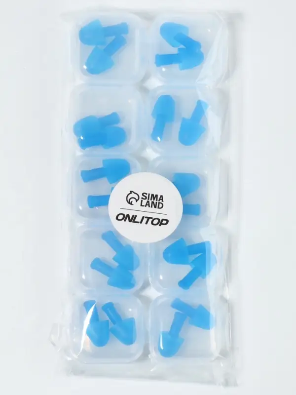 Беруши, 2.5&times;1 см, в футляре, фасовка 10 шт., силиконовые, МИКС