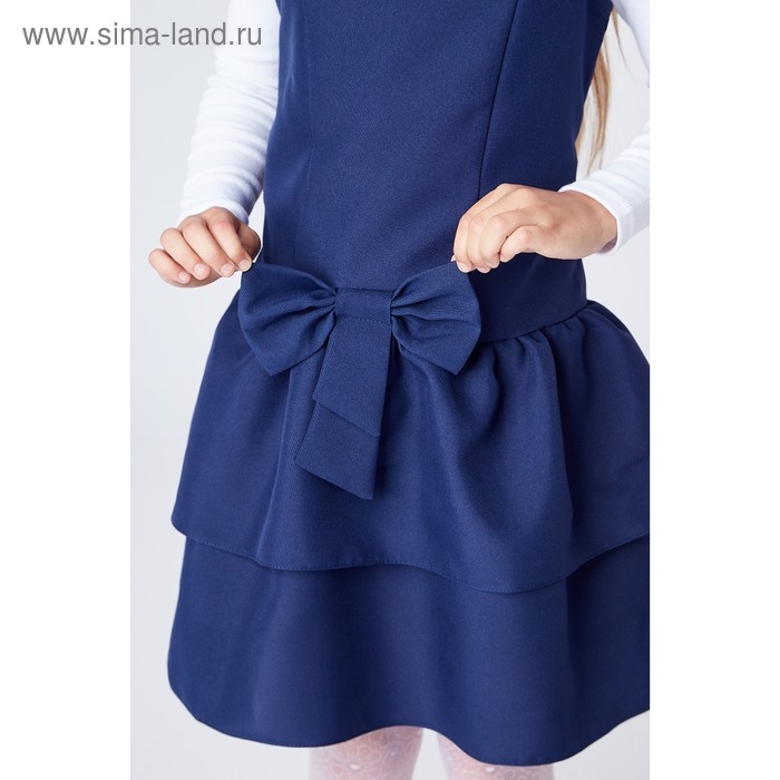 Школьный сарафан для девочки, рост 122-128 см, цвет синий Школьный сарафан для девочки, рост 122-128 см, цвет синий