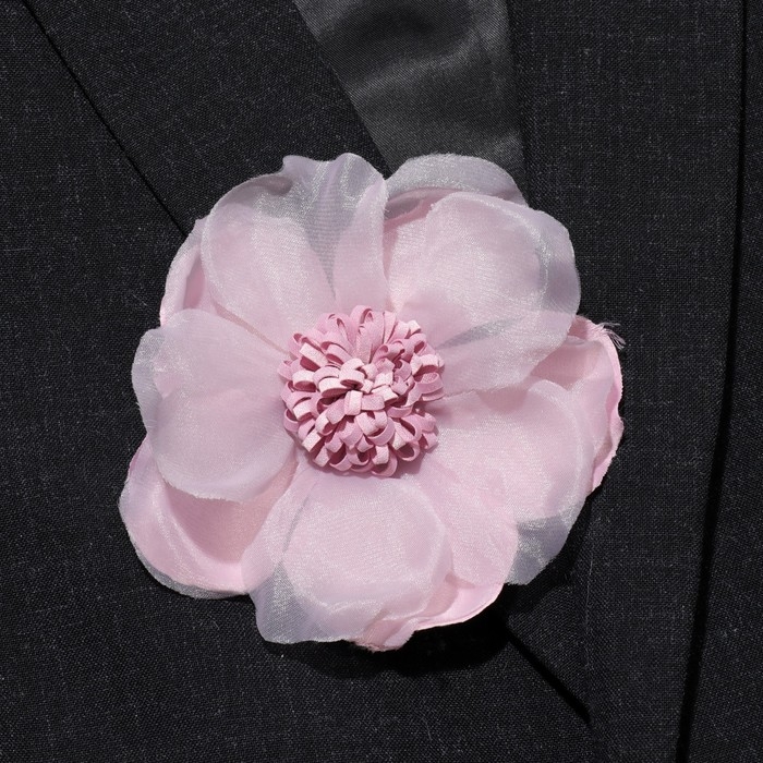 Брошь-заколка текстильная &laquo;Цветок&raquo; анютины глазки, цвет пыльно-розовый