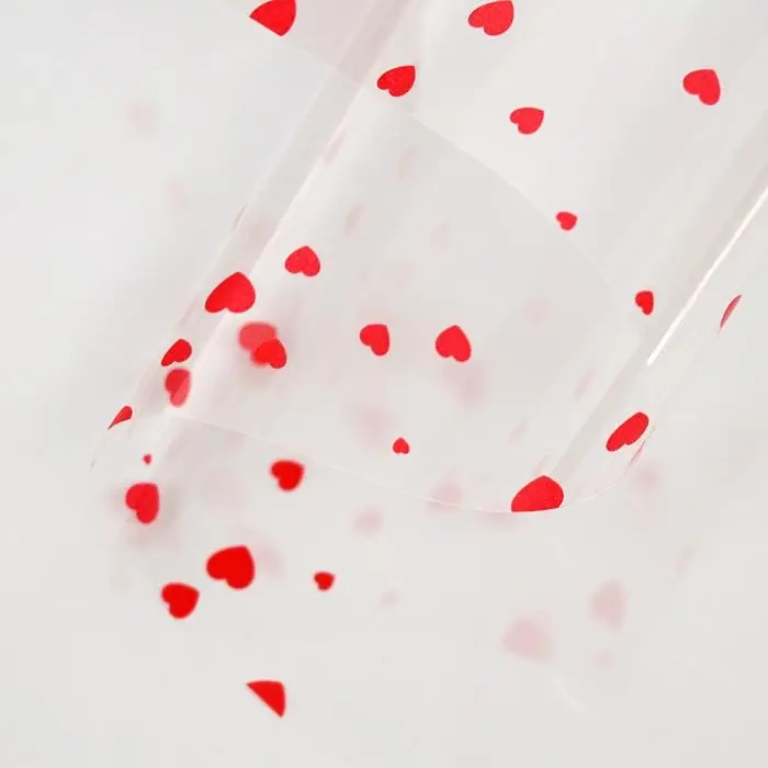 Пленка для декора и флористики, прозрачная &laquo;Сердечки&raquo;, лист 1 шт., 60&times;60 см