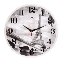 Часы настенные, интерьерные "Эйфелева Башня", d-30 см, бесшумные Часы настенные, интерьерные "Эйфелева Башня", d-30 см, бесшумные