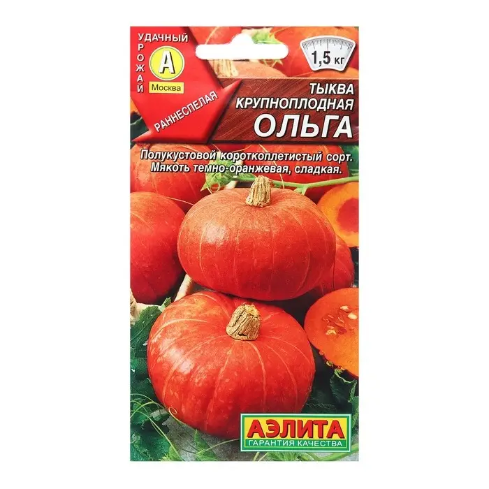 Семена Тыква крупноплодная &laquo;Ольга&raquo;, 2 г, &laquo;АЭЛИТА&raquo;